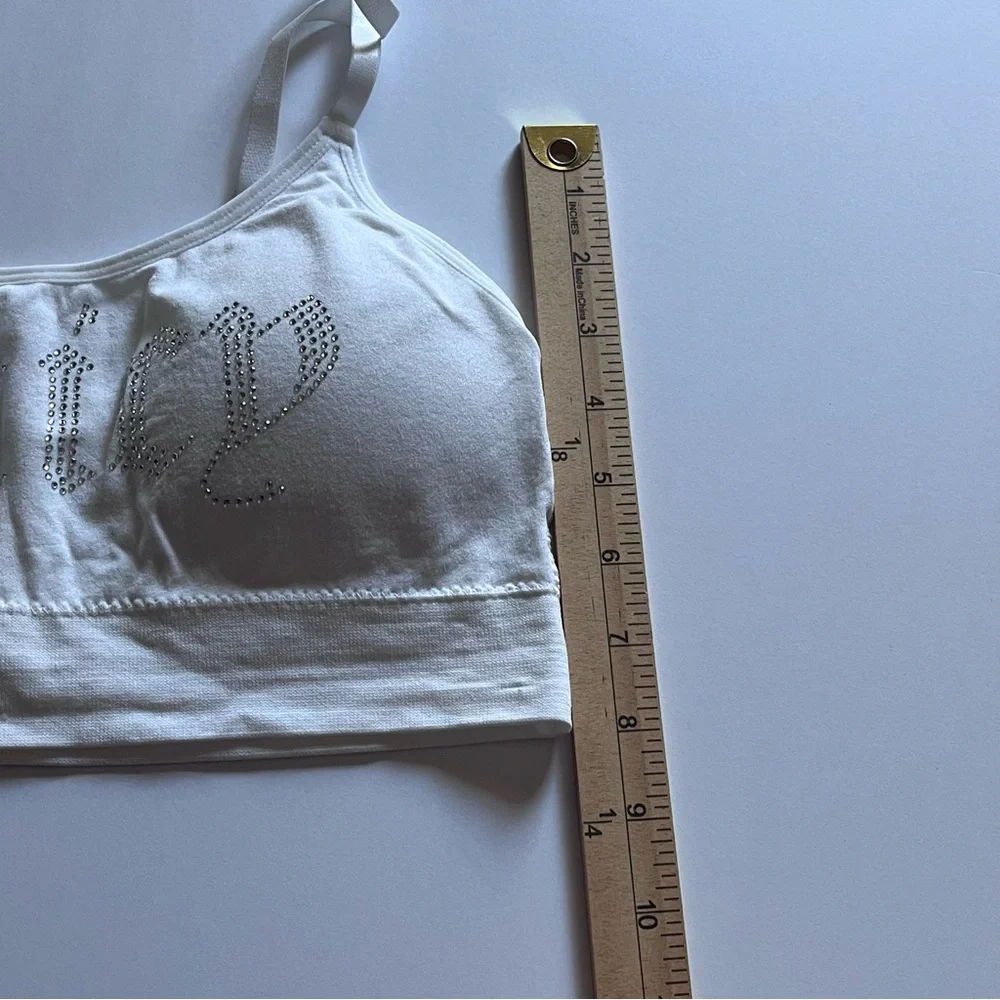 Juicy Couture White Medium‎ Bling Embellishments Seamless Bralette